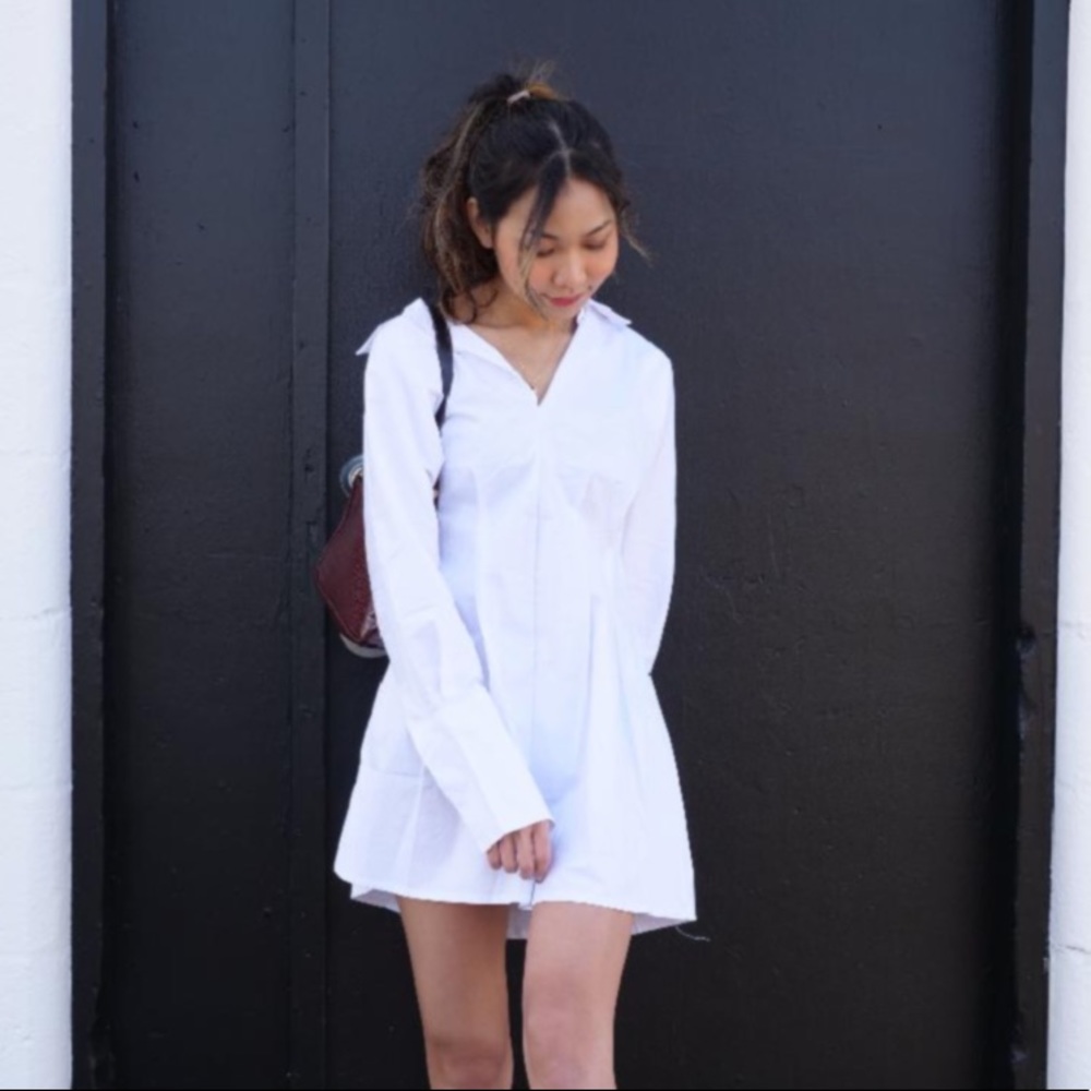 Shirt collar mini dress